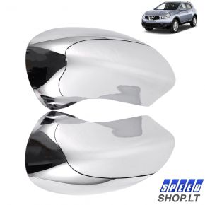 Nissan Qashqai J10 chromuoti veidrodėlių gaubtai